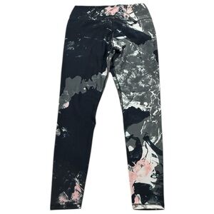 Scorpio Sol Women’s Leggings M Black Pink Marble Print High Rise Yoga Pants
